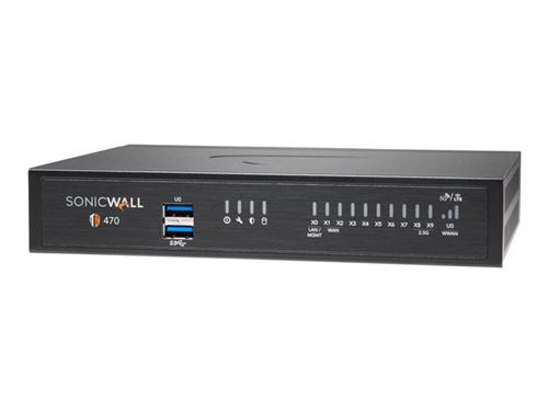 SonicWall TZ470 - Essential Edition - dispositif de sécurité - avec 1 an de service TotalSecure - GigE 2.5 GigE - bureau