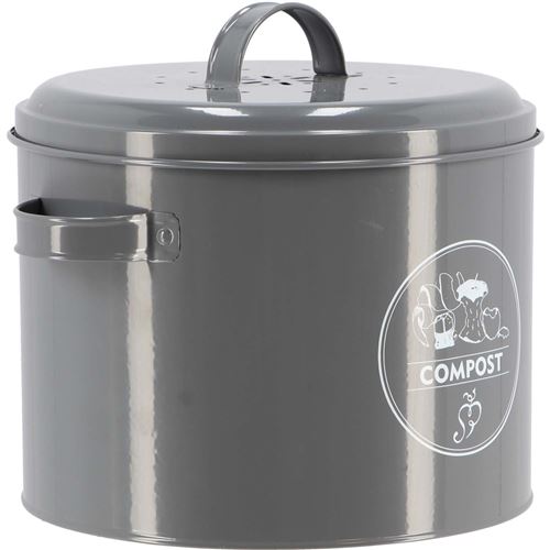 Secrets Du Potager - Poubelle de cuisine à compost ronde 6 litres