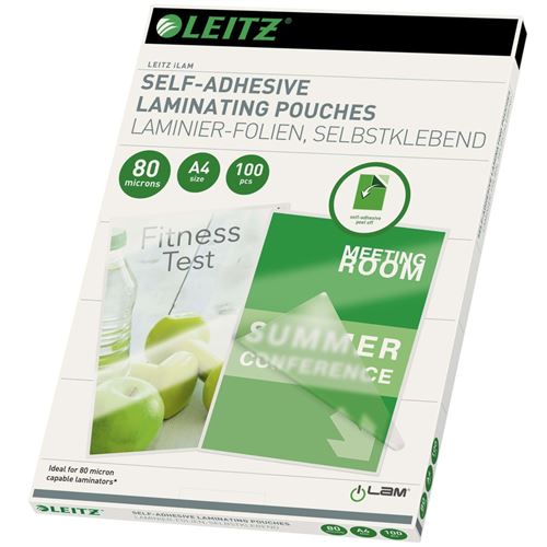 Leitz Pochettes de plastification auto-adhésives A4 100 pcs
