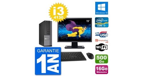 Pc dell 7020 sff ecran 19" intel i3-4130 ram 16go disque 500go windows 10 wifi