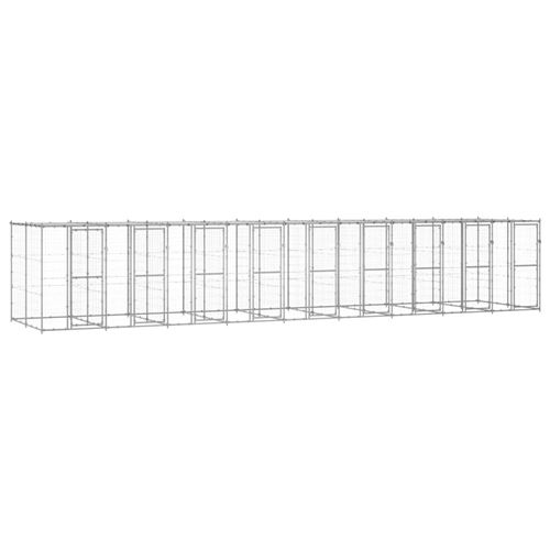 Meilleurs prix pour Chenil extérieur Acier galvanisé avec toit 21,78 m²