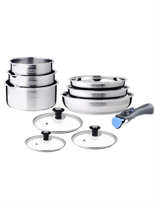 Arthur Martin Batterie De Cuisine Inox 10 Pcs Am8411 - Image 4