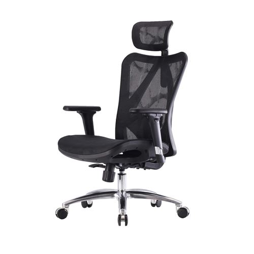 Mendler Noire/Noir Sihoo Chaise De Bureau Ergonomique Charge Max. 150Kg ~ Housse Piétement - Image 3