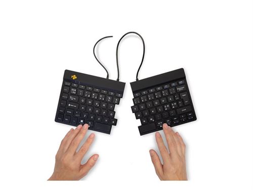 R-Go Split Clavier Ergonomique QWERTY (Nordic) noir filaire - Clavier - USB - QWERTY - Nordique - noir