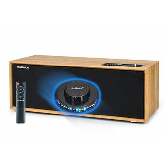 Enceinte Hifi résidentielle 150 W en Bois 'Cosy THOMSON WS702 - 150W Entrée TV Audio, câble Optique, Bluetooth 5,0, Lumière OVNI - 1