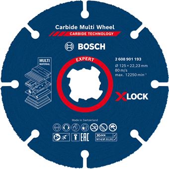 Disque carbure X-Lock Multiwheel Expert BOSCH 125 mm - 2608901193 - 1