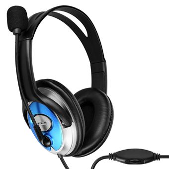 Micro Casque Filaire Double Jack 3.5mm avec Télécommande Volume LinQ Noir - 1