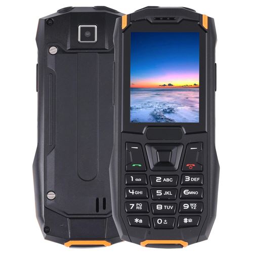 Téléphone Incassable Étanche Antichoc Écran 2.4 Pouces Batterie 2500mAh Dual SIM Orange YONIS