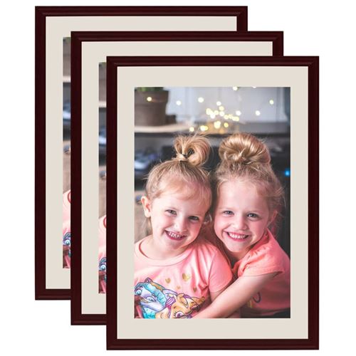 vidaXL Collage de cadres photo 3 pcs pour mur Rouge foncé 59,4x84 cm