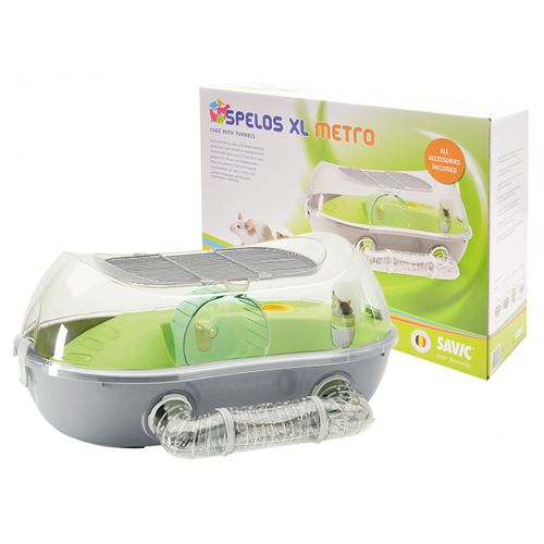 Cage SPELOS METRO XL. grise. 59 x 37 x 26 cm. Hamster - savic - VA-11530
