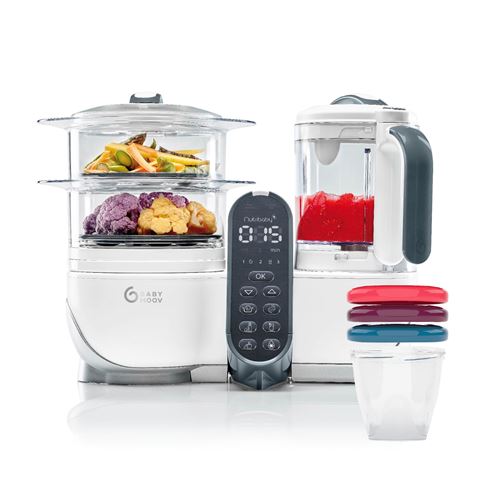 Non Communiqué Blanc Babymoov Robot Multifonctions 6 En 1 Nutribaby(+) 3 Pots De Conservation Babybols 250Ml Inclus