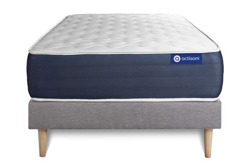 Non Communiqué Gris Ensemble Matelas Mémoire De Forme Actimemo Sleep 80X190 5Zones De Confort + Sommier Kit