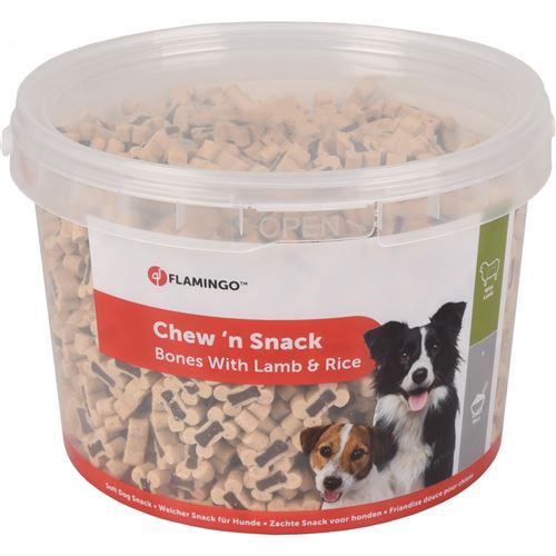 Friandise agneau et riz OS seau 1.8 kg. pour chiens. - Flamingo Pet Products - FL-518627