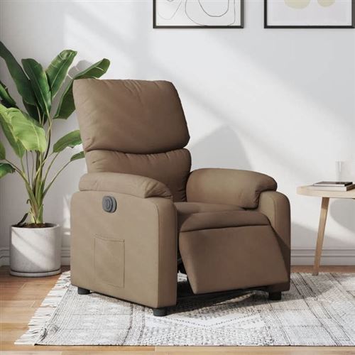 Vidaxl Marron Fauteuil Réglable Électrique Tissu - Image 3