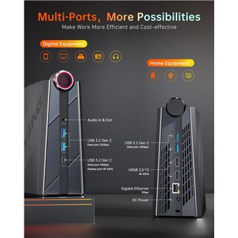 ACEMAGICIAN [Gaming PC] Ryzen Mini PC, AMD Ryzen 7 5800U 16GB DDR4 512GB  NVME SSD Mini Desktop Computer,11 Pro Mini PC Gaming[WiFi6/BT5.2] [4K  UHD/RGB