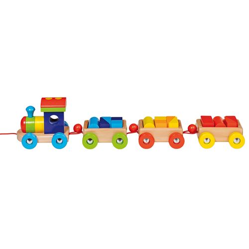 Wooden train with blocks