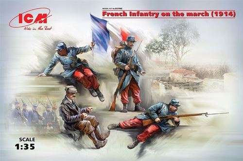 French Infantry On The March(1914)4figur - 1:35e - Icm