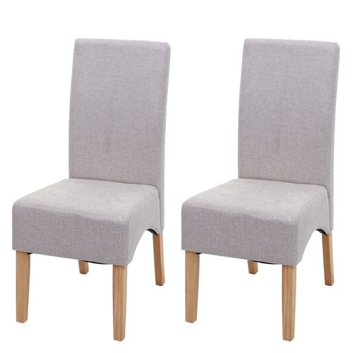 Mendler Beige Lot De 2 Chaise Latina Interieur Non Pliable H. 100 Cm En Bois - Image 3