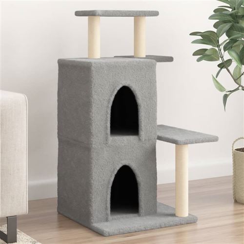 Meilleurs prix pour vidaXL Arbre à Chat avec Griffoirs en Sisal, Griffoir pour Chat avec Poteaux, Tour pour Chat, Arbre à Grimper pour Chat Intérieur, Gris Clair 97 cm