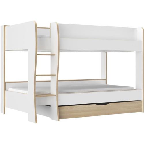 Lits superposés roomy blanc 90x200