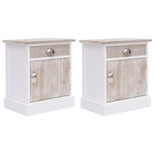 vidaXL 2 pcs Tables de chevet 38x28x45 cm Bois de Paulownia
