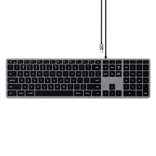 Satechi Gris Clavier Slim W3 Filaire Usb-C Rétroéclairé Qwerty Avec Pavé Numérique - Neuf - Image 3