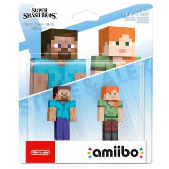 Pack 2 Figurines Amiibo Steve & Alex Série Super Smash Bros numéro 89