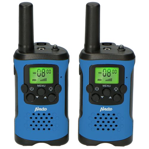 Lot de deux talkie-walkies pour enfants, Port&eacute;e jusqu'&agrave; 7 kilom&egrave;tres FR-115BW Bleu-Noir