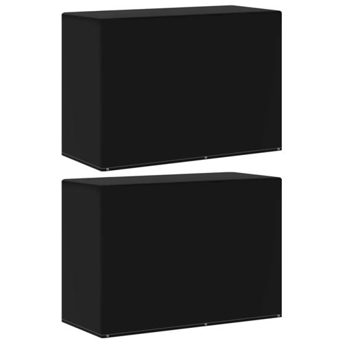 Non Communiqué Noir Housses Meubles De Jardin 2 Pcs 6 Œillets Barbecue 180X80x125cm