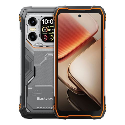 Smartphone Blackview XPLORE 1 Orange : 6.78 FHD+,48Go+512Go, 20000mAh, Android 15,Empreinte digitale, Dual SIM 5G,NFC,GPSTéléphone Portable-640g
