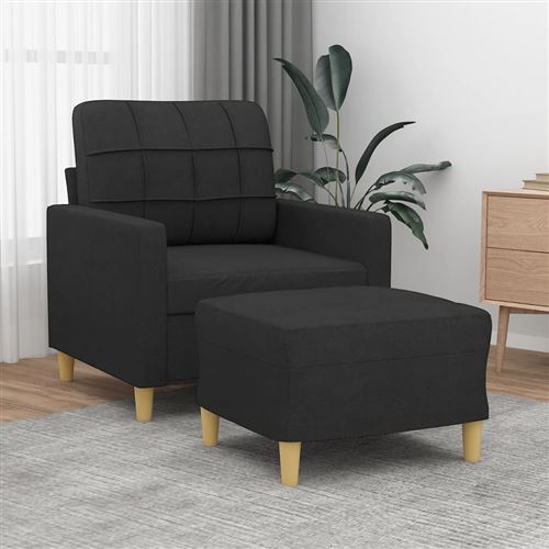 Non Communiqué Noir Vidaxl Fauteuil Avec Repose-Pied 60 Cm Tissu