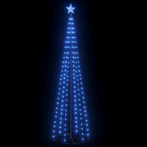 vidaXL Sapin de Noël cône 136 LED bleu Décoration 70x240 cm