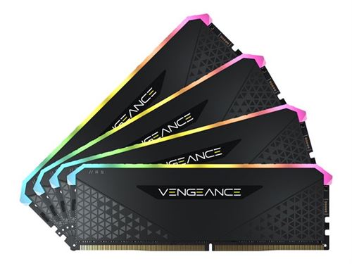 CORSAIR Vengeance RGB RS - DDR4 - kit - 128 Go: 4 x 32 Go - DIMM 288 broches - 3200 MHz / PC4-25600 - CL16 - 1.35 V - mémoire sans tampon - non ECC - noir