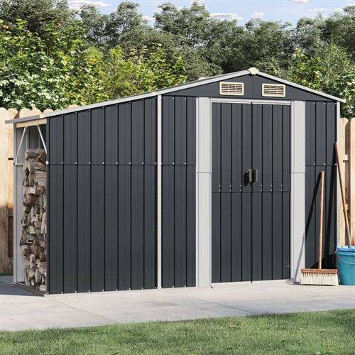 VIDAXL  Abri De Jardin Anthracite 277x93x179 Cm Acier Galvanis&eacute;