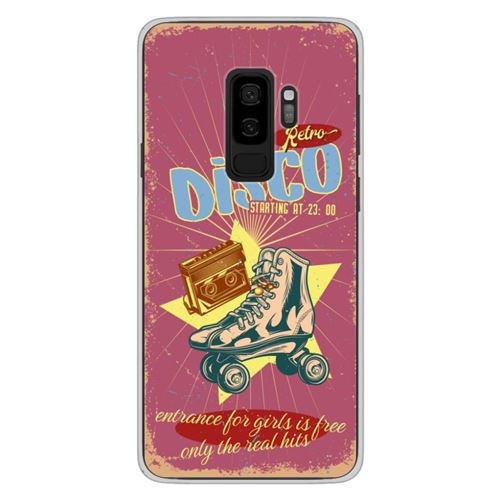 Coque en silicone imprimée compatible Samsung Galaxy S9 Plus Retro disco