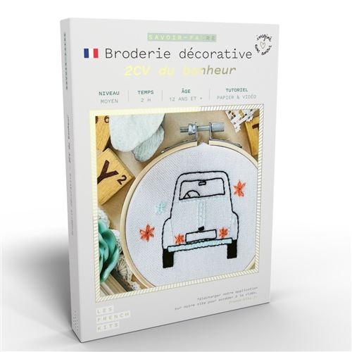 Coffret DIY - Broderie décorative - Voiture vintage - French Kits