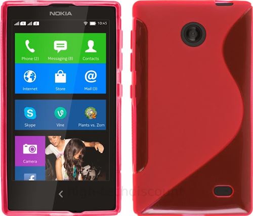 Housse etui coque pochette silicone gel fine pour Nokia X / X+ + film ecran - ROSE - htdmobiles