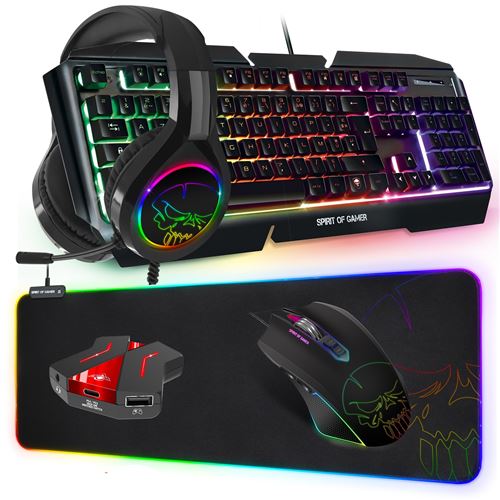 Pack Cross Gamer Pro Clavier Souris Tapis Casque Convertisseur pour Xbox  One PS4 PS3 Switch - Mima