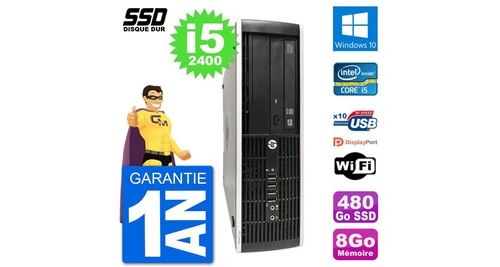 Pc hp compaq pro 6300 sff intel i5-2400 ram 8go ssd 480go windows 10 wifi