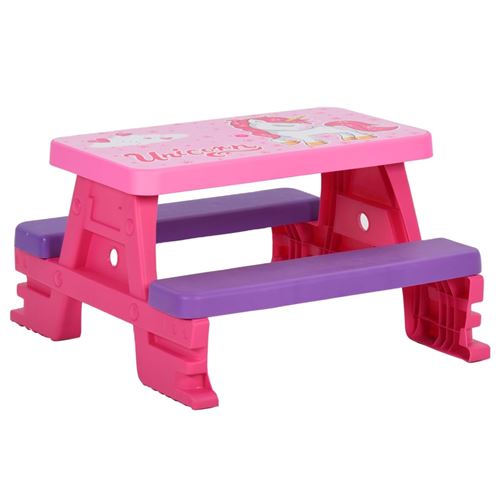 vidaXL Table de pique-nique avec bancs pour enfants 79x69x42 cm Rose