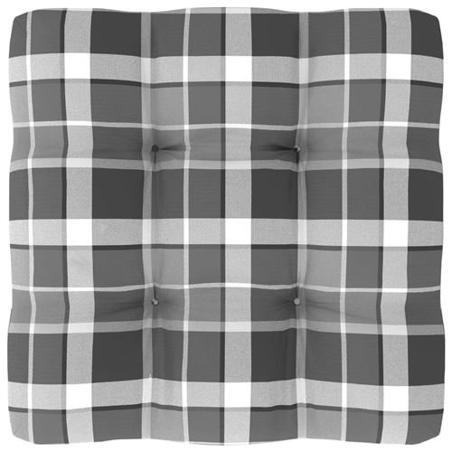 Coussin de canapé palette 60x60x12 cm Motif à carreaux gris