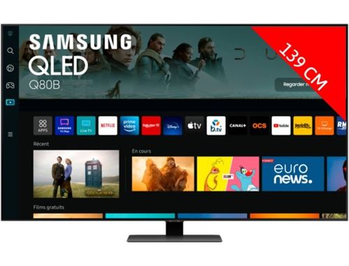 Samsung QE55Q80BAT - 55 diagonale klasse Q80B Series led-achtergrondverlichting lcd-tv - QLED - Smart TV - Tizen OS - 4K UHD (2160p) 3840 x 2160 - HDR - Quantum Dot - zilver