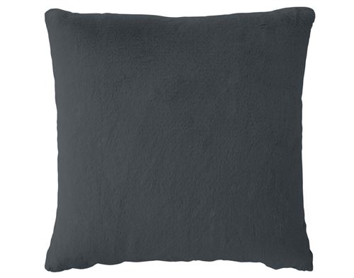 Non Communiqué Gris Foncé Oscar - Coussin - En Fausse Fourrure - 60X60 Cm