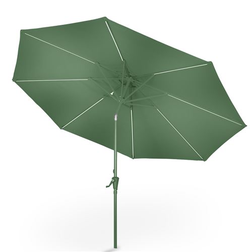 Blumfeldt Calais Sonnenschirm LED Aluminium-Rahmen Polyester-Bespannung UV 50 Dunkelgrün