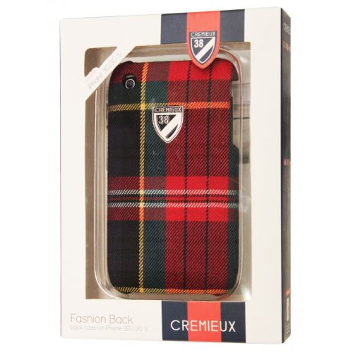 Coque arriere Cremieux tissus ecossais film protection ecran inclus IPhone 3g 3gs