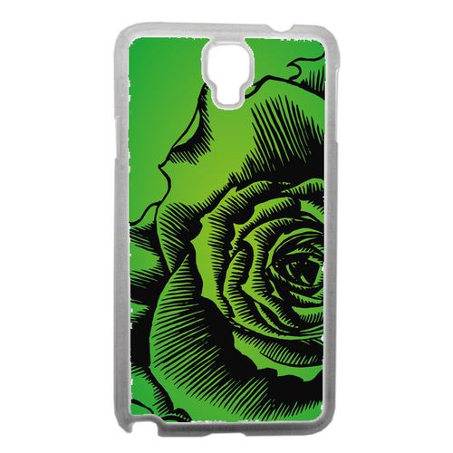 Coque Fleur Fond Fond Vert Compatible Samsung Note 3 Neo Transparent