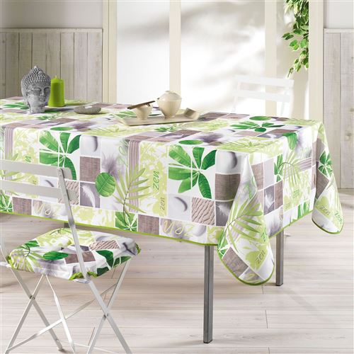 Nappe en polyester imprimé Equateur vert 150 x 240 cm