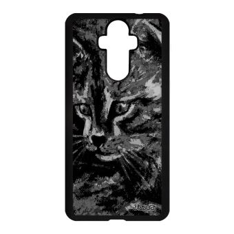 Coque Pour Mate 9 Silicone Chat Chaton Noir Et Blanc Gris