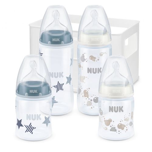 NUK Casier 4 biberons First Choice+ Garçon