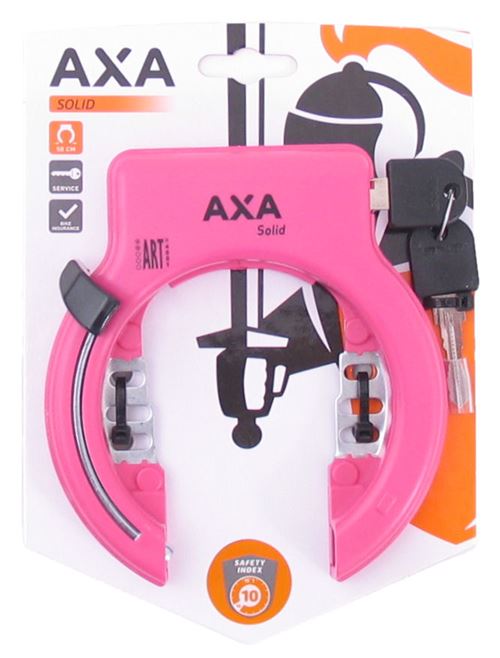 Serrure à anneau Axa Solid - rose (sur carte)
